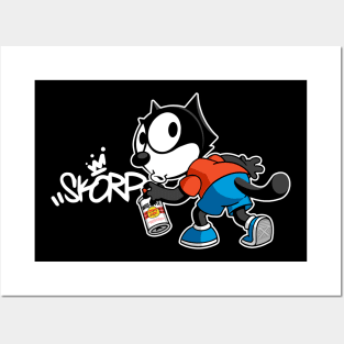 FELIX THE CAT - Graffiti (4 dark tees) SK Posters and Art